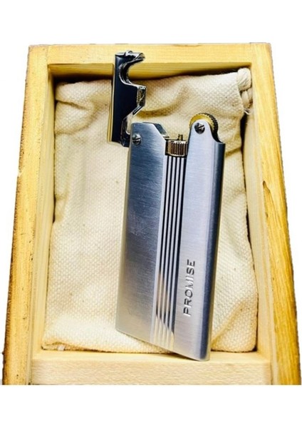 Çelik Depolu Promise Slim Pirinç Çakmak Gümüş