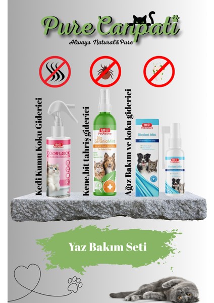 Kedi Koku Giderici/ağız Bakım/cilt Tahriş Bakım Seti