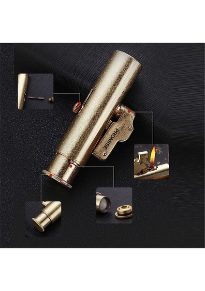 Promise Vintage Çakmak Benzinli Muhtar Çakmağı Sarı modelleri