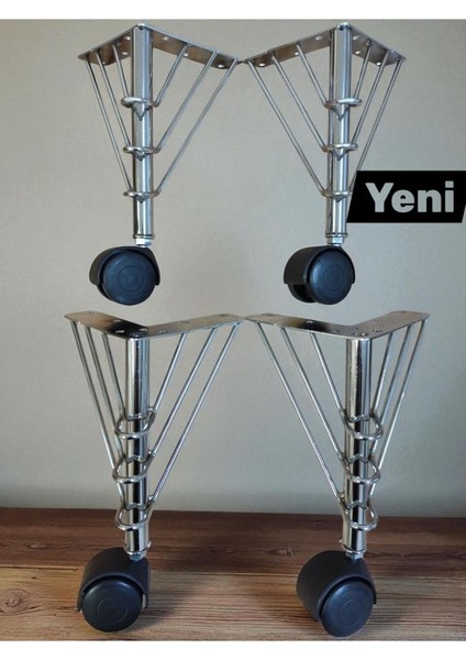 Tekerlekli Sehpa Masa Ayağı,akıllı Sehpa Ayağı, Sihirli Sehpa Ayağı Siyah 4 Adet 360 Derece 20 cm