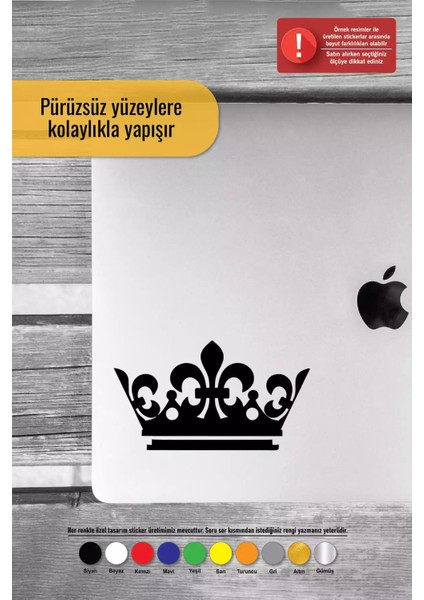 Kral Tacı Sticker Oto Motor Laptop Duvar Folyo Sticker 80 x 48 cm fırsatları