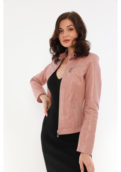 Kadın Hakiki Deri Pudra CEKET-B2327 modelleri