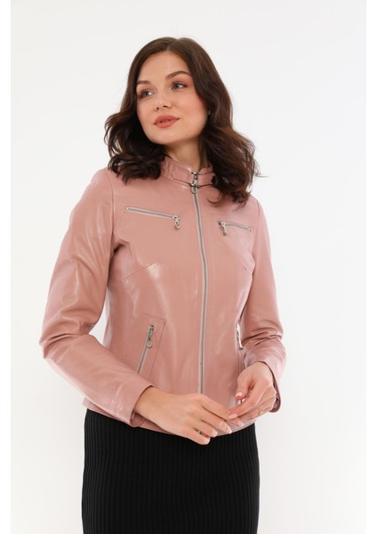 Kadın Hakiki Deri Pudra CEKET-B2327 fırsatları