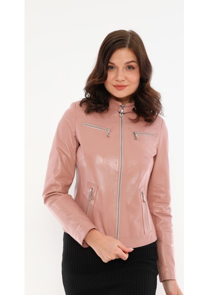 Kadın Hakiki Deri Pudra CEKET-B2327 indirimleri