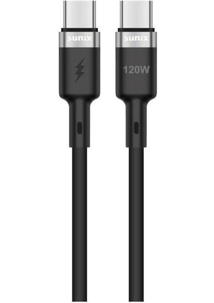 120W Usb-C / Type-C Şarj ve Data Kablosu Siyah SC-120