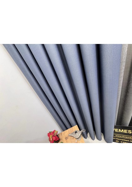 Nivemeshome Roma Indigo 1/3 Sık Pileli Fon Perde Apm modelleri
