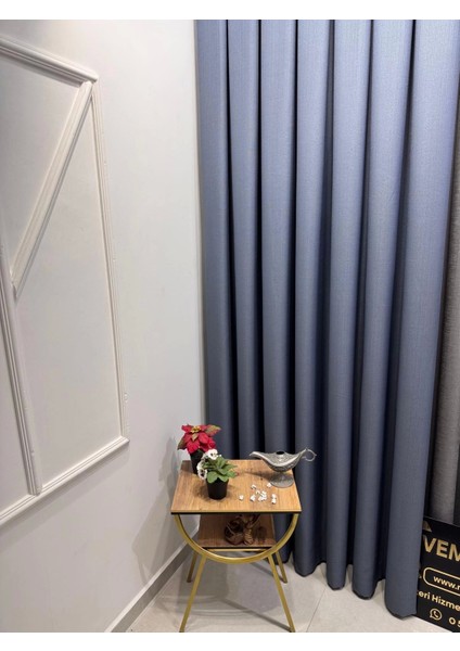 Nivemeshome Roma Indigo 1/3 Sık Pileli Fon Perde Apm fiyatları