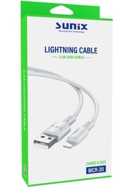 2A USB / Lightning Şarj ve Data Kablosu Beyaz Mcr-20 fiyatları