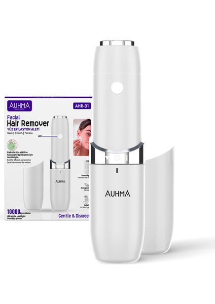 Ahr-01 Yüz Epilasyon Aleti | Acısız Kadın Yüz Tüyü Temizleyici | Taşınabilir Tıraş Makinesi – 10.000RPM, LED Işıklı