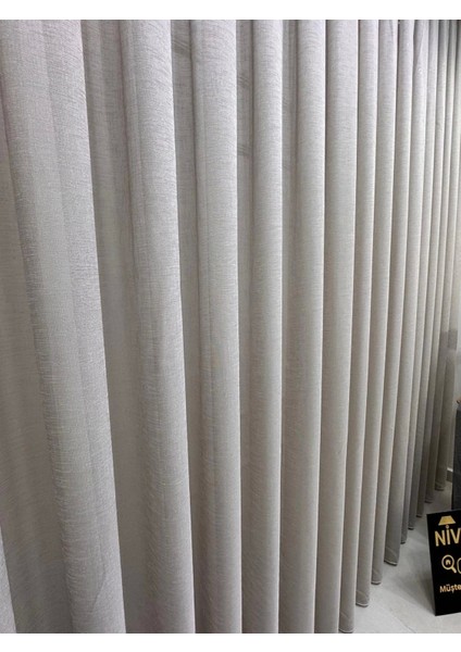 Nivemeshome Keten Vizon Renk 1/3 Sık Pileli Tül Perde Apm fiyatları