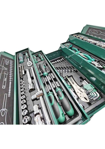 85 Parçalı Soket Seti ve Anahtarlar Ev Iş Arabalar Aletler Onarımlar En Iyi Sınıf Metal Kutu modelleri