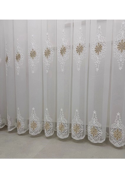 Nivemeshome Süzene 1950 Gold Detaylı 1/3 Sık Pileli Tül Perde Apm fırsatları