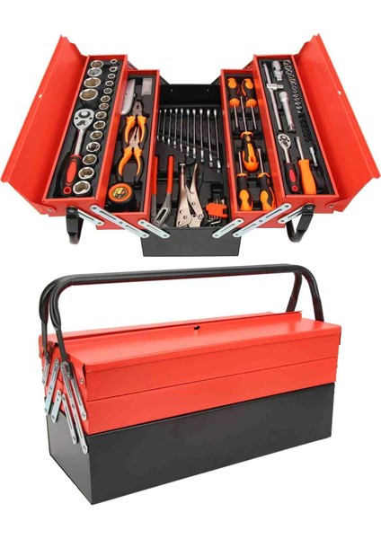 85 Parça Yüksek 3 Katmanlı Katlanır Soket Cırcırlı Anahtar Seti Araba Motosiklet Tamiri