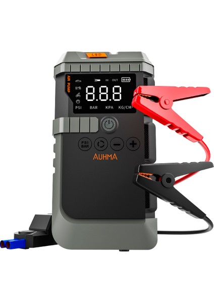A7711 Jump Starter / Akü Takviye Cihazı | 4'ü 1 Arada Powerbank, Hava Kompresörü, LCD Ekran, 12.000MAH 150PSI fiyatları