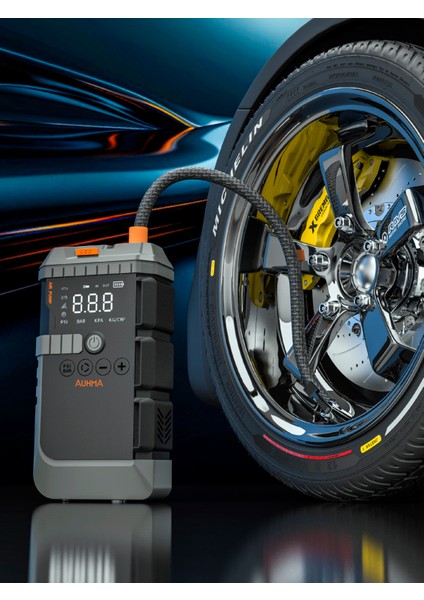A7711 Jump Starter / Akü Takviye Cihazı | 4'ü 1 Arada Powerbank, Hava Kompresörü, LCD Ekran, 12.000MAH 150PSI modelleri