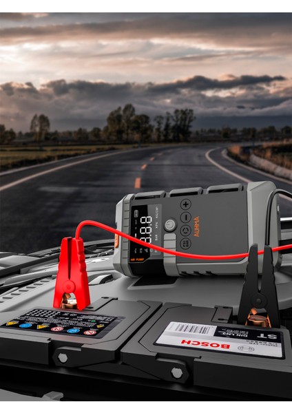 A7711 Jump Starter / Akü Takviye Cihazı | 4'ü 1 Arada Powerbank, Hava Kompresörü, LCD Ekran, 12.000MAH 150PSI fırsatları