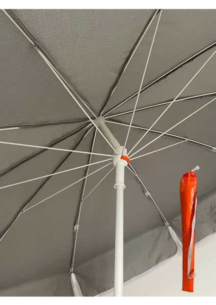 200 cm 10 Telli Balkon ve Plaj Şemsiyesi, Kalın Polyester Kumaş, Çanta Hediyeli
