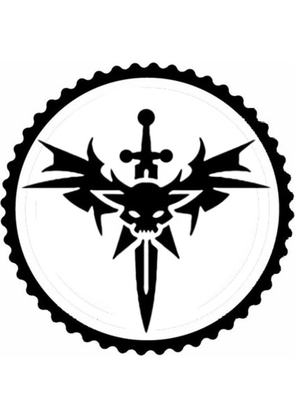 Kılıç ve Kuru Kafa Tasarım Sticker 20 x 20 cm