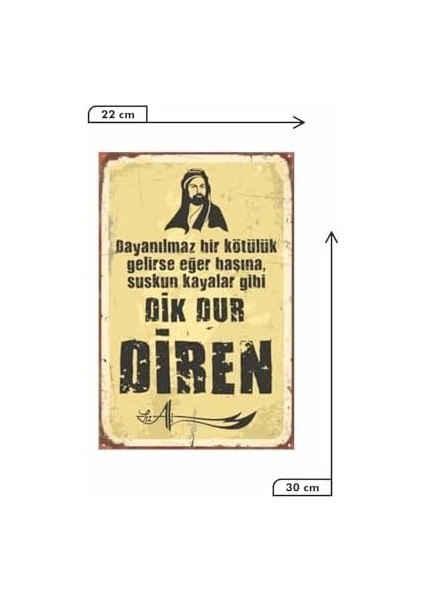 Dayanılmaz Bir Kötülük Gelirse Eğer Başına Hz.ali Vintage Ahşap Mdf Tablo modelleri