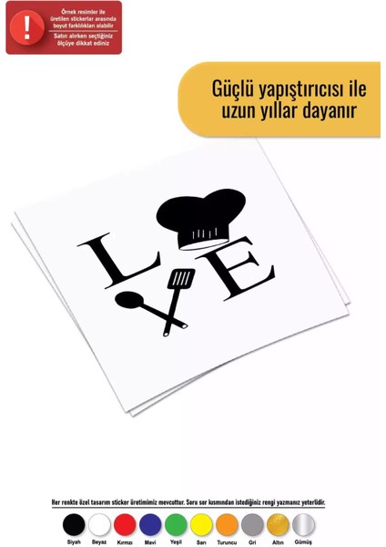 Love Cooking - Araç, Oto, Laptop, Duvar Uyumlu Sticker 20*22 cm