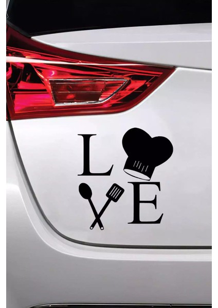 Love Cooking - Araç, Oto, Laptop, Duvar Uyumlu Sticker 20*22 cm modelleri