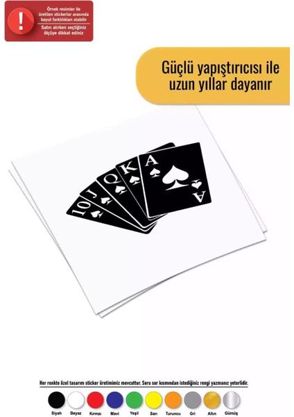 Poker Flush Sticker Oto Motor Laptop Duvar Folyo Sticker 60 x 42 cm
