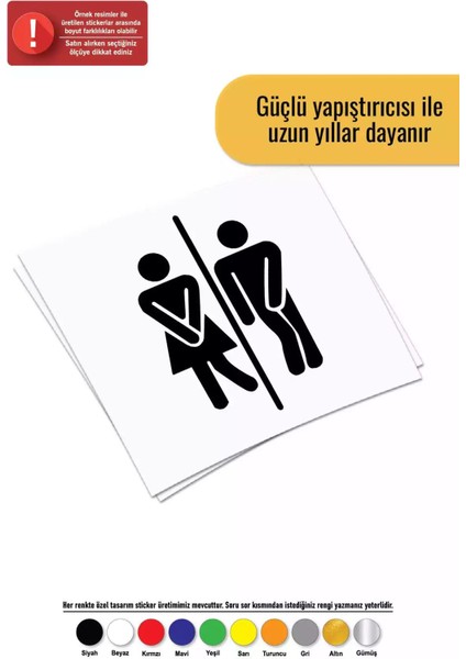 Sıkışmış Bay Wc Sticker Oto Motor Laptop Duvar Folyo Sticker 60X90 cm