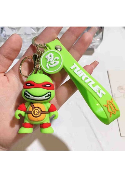 Ninja Kaplumbağalar Anahtarlık Sevimli Özel Figürlü Silikon Çanta Süsü Renkli Aksesuar Hediyelik Karakter modelleri