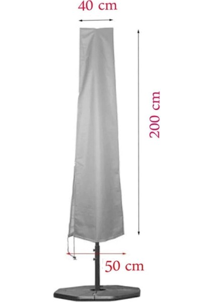 Gri 2m Su Geçirmez Plaj Şemsiyesi Kılıfı, Çadır ve Şemsiye Koruma Örtüsü modelleri