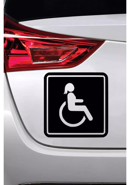 Engelli Amblemi Kadın - Araç, Oto, Laptop, Duvar Uyumlu Sticker 15*15 cm MISS-774 modelleri