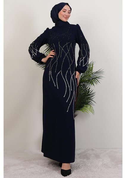 Yase Taşlı Elbise Lacivert fiyatları