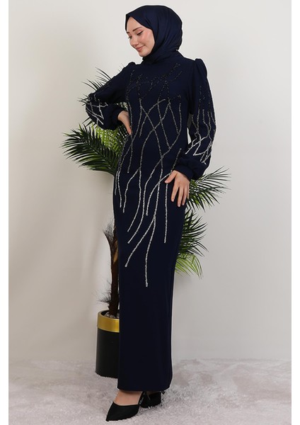 Yase Taşlı Elbise Lacivert fırsatları