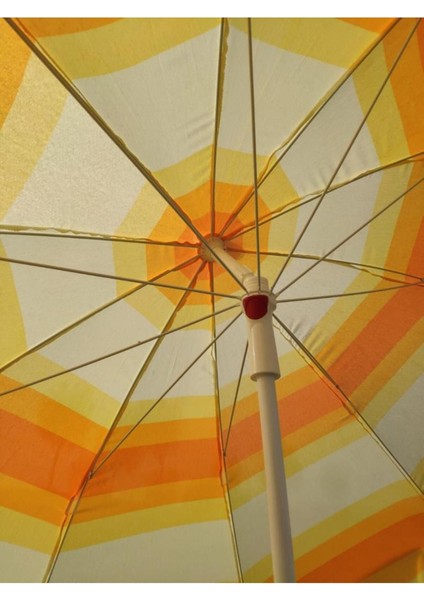 Eğilebilir 10 Tellilik 2 mt Plaj Şemsiyesi Seti, Turuncu, Bidon Dahil modelleri