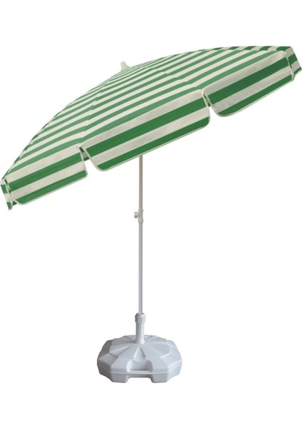 Çizgili Plaj Şemsiyesi ve 20 Litrelik Taşıma Çantası Hediye, Yeşil Renkli Set fiyatları
