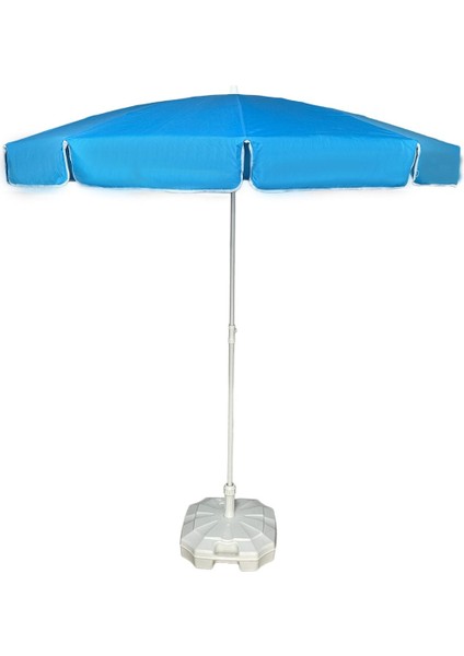 Turkuaz Plaj Şemsiyesi, Eğilebilir, 10 Telli, Dayanıklı Polyester Kumaş, Çantalı fırsatları