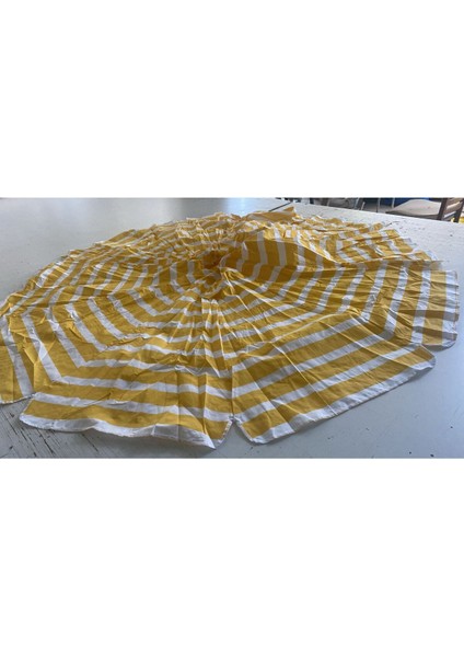 10 Telli Şemsiye Kumaşı, Sarı-Beyaz, 2 Metre, Dayanıklı ve Şık Tasarım