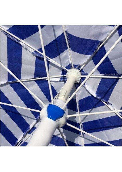 Yüksek Kalite Mavi 10 Telli Eğilebilir 200 cm Plaj Şemsiyesi ve Bidon Seti fırsatları