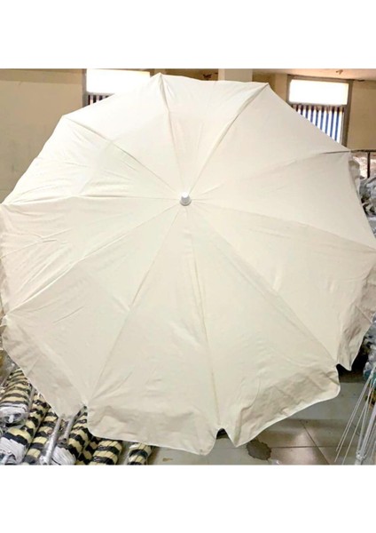 2 mt Kalın Gabardin Kumaş Eğilebilir Plaj Şemsiyesi, Çok Renkli, Bidonsuz