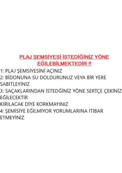 2 mt Kalın Gabardin Kumaş Eğilebilir Plaj Şemsiyesi, Çok Renkli, Bidonsuz