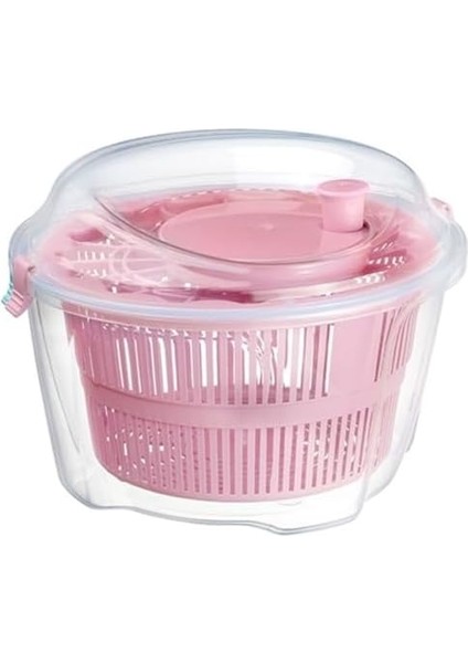 4.4 Litre Büyük Boy Vega Salata Kurutucusu - Sebze Kurutucu - Meyve Kurutucu - Süzgeç - Salata Kurutma Aleti - Pp+ (Pembe)