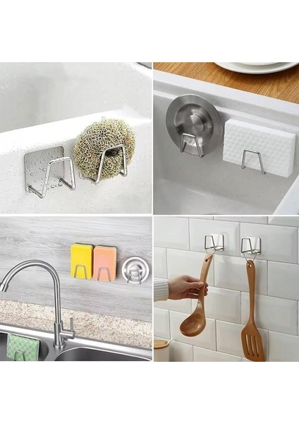 Home 2 Adet Metal Bulaşık Sungeri Askısı, Eviye Lavabo Içi Bulaşık Sungeri Askısı, Çok Amaçlı Kanca, Paslanmaz Çelik, Mutfakta Düzen Sağlayıcı, Dayanıklı ve Şık Tasarım modelleri