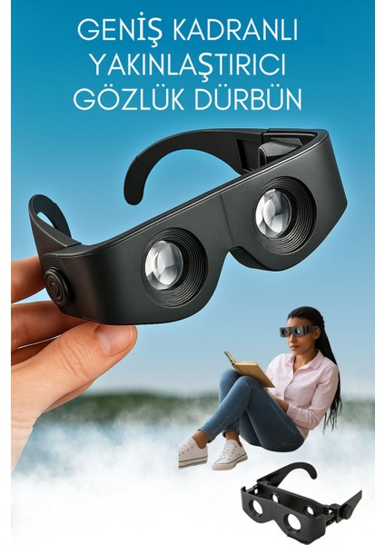 Geniş Kadranlı Yakınlaştırıcı Büyüteç Gözlük – El Dürbünü Özellikli Zoom Gözlük Ce Belgeli