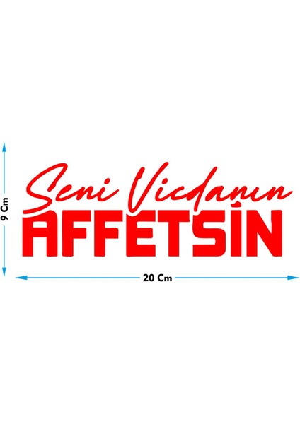 Seni Vicdanın Affetsin Oto Sticker Cam Yazısı 20X9 cm Sticker Oto Cam Sticker Yazı Modelleri
