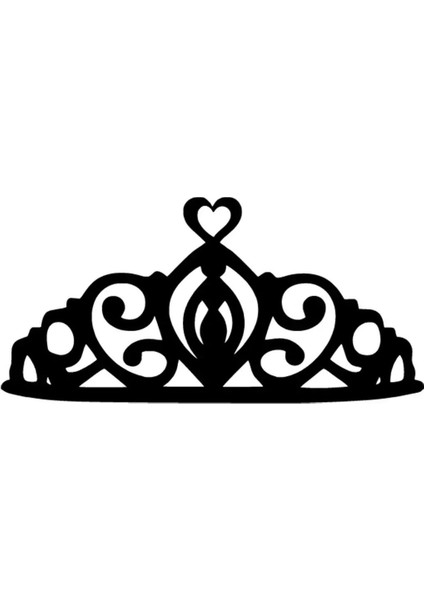 Kalpli Taç Sticker Oto Motor Laptop Duvar Folyo Sticker 70X35 cm