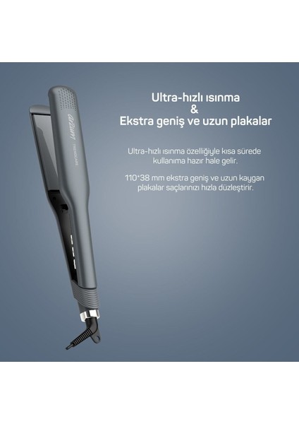 Trendcare 38 mm Geniş Saç Düzleştirici – Seramik Turmalin Kaplama, 150-230°C Ayarlı, Dalgalı ve Düz Saç Tipleri İçin modelleri