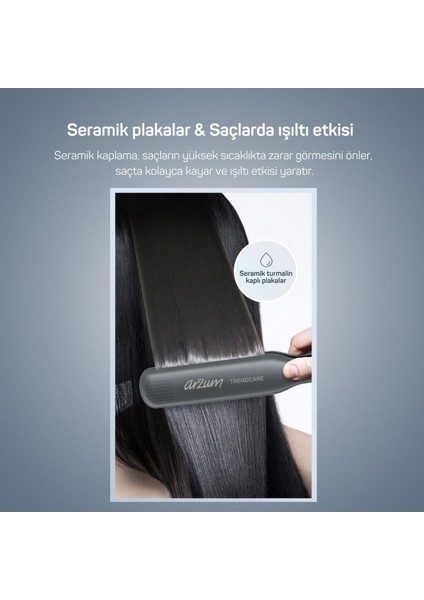 Trendcare 38 mm Geniş Saç Düzleştirici – Seramik Turmalin Kaplama, 150-230°C Ayarlı, Dalgalı ve Düz Saç Tipleri İçin fırsatları