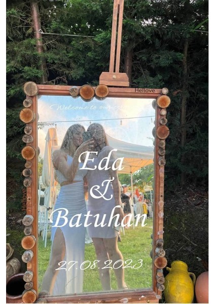 Düğün Nişan Ayna Yazısı 60CM Kişiselleştirilebilir Söz Organizasyon Süsü Beyaz Folyo Sticker fiyatları