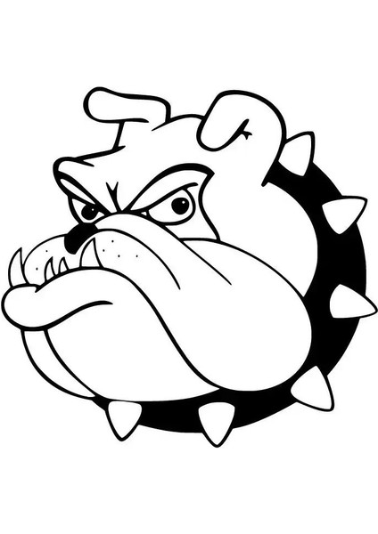 Sinirli Bulldog Sticker Oto Motor Laptop Duvar Folyo Sticker 40X40 cm