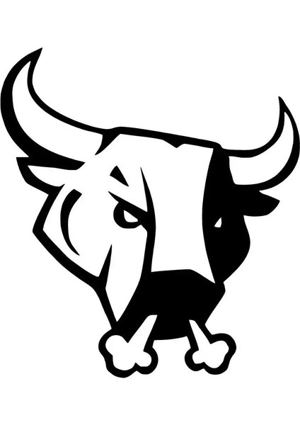 Sinirli Boğa Duvar Dekor Sticker 40 x 44 cm