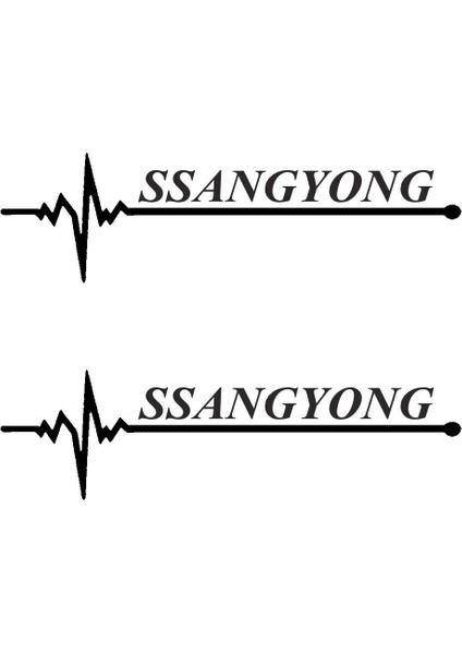 Nabız Ritm Oto Cam Sticker Ssangyong 30 x 8 cm